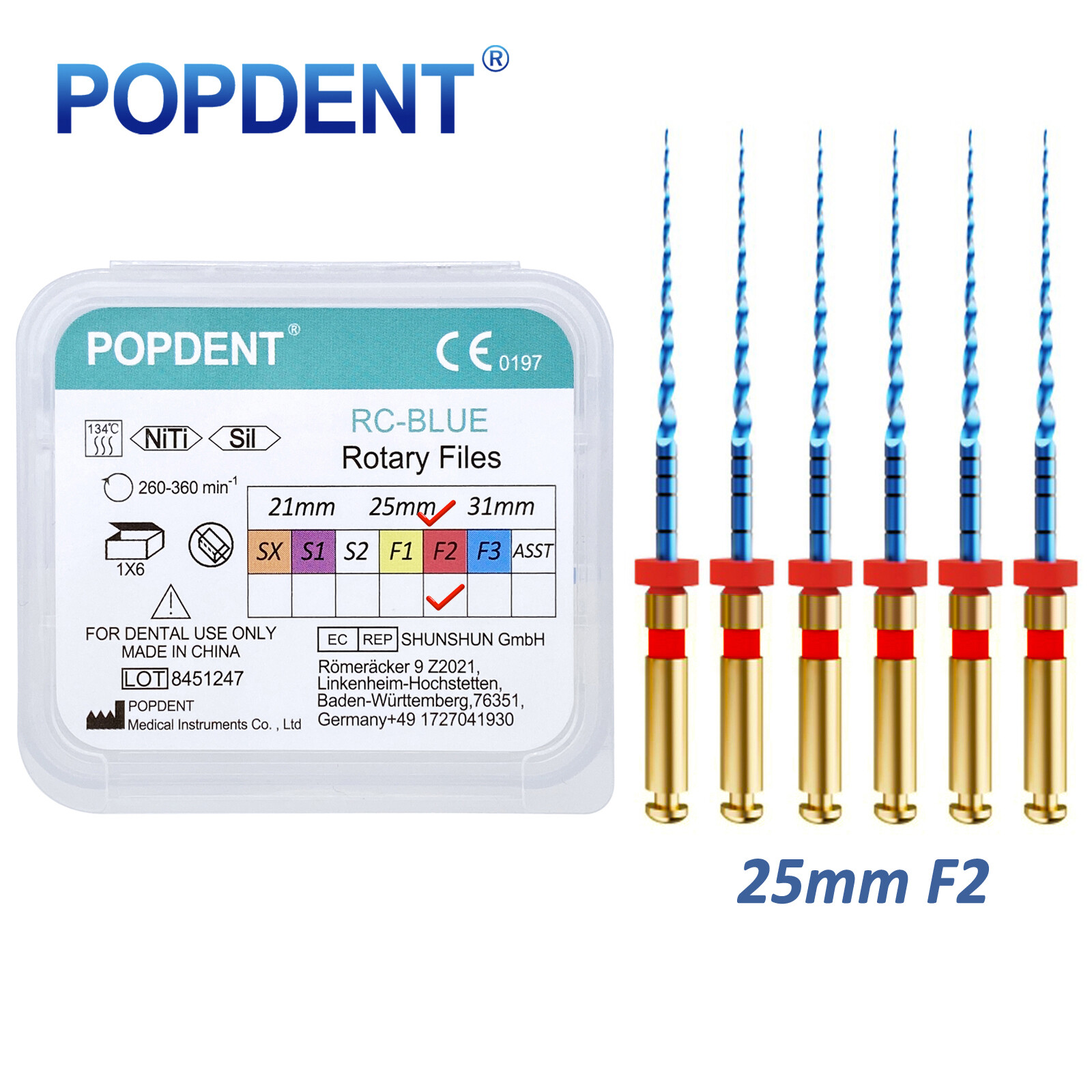 POPDENT Dental Endo Rotary Files X-Pro Gold Taper NITI Endodontic Root Files