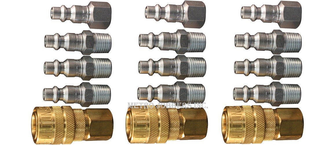 (15 Pack) MILTON 715 728 727 Air Hose Couplers M Style 1/4″ Plug Fitting Nipples