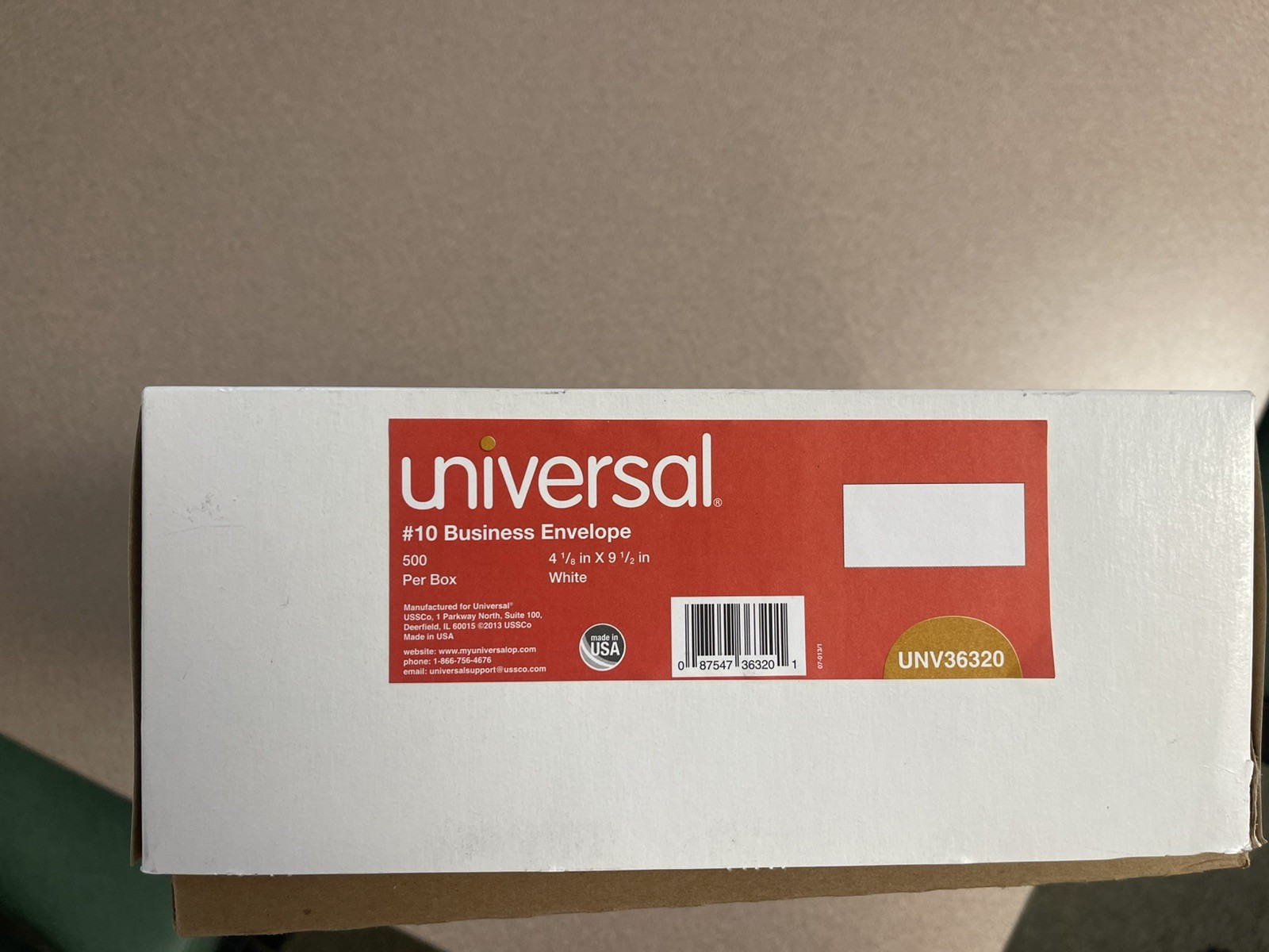 Universal UNV36105 4.25 x 9.63 in. No.10 Business White Envelope
