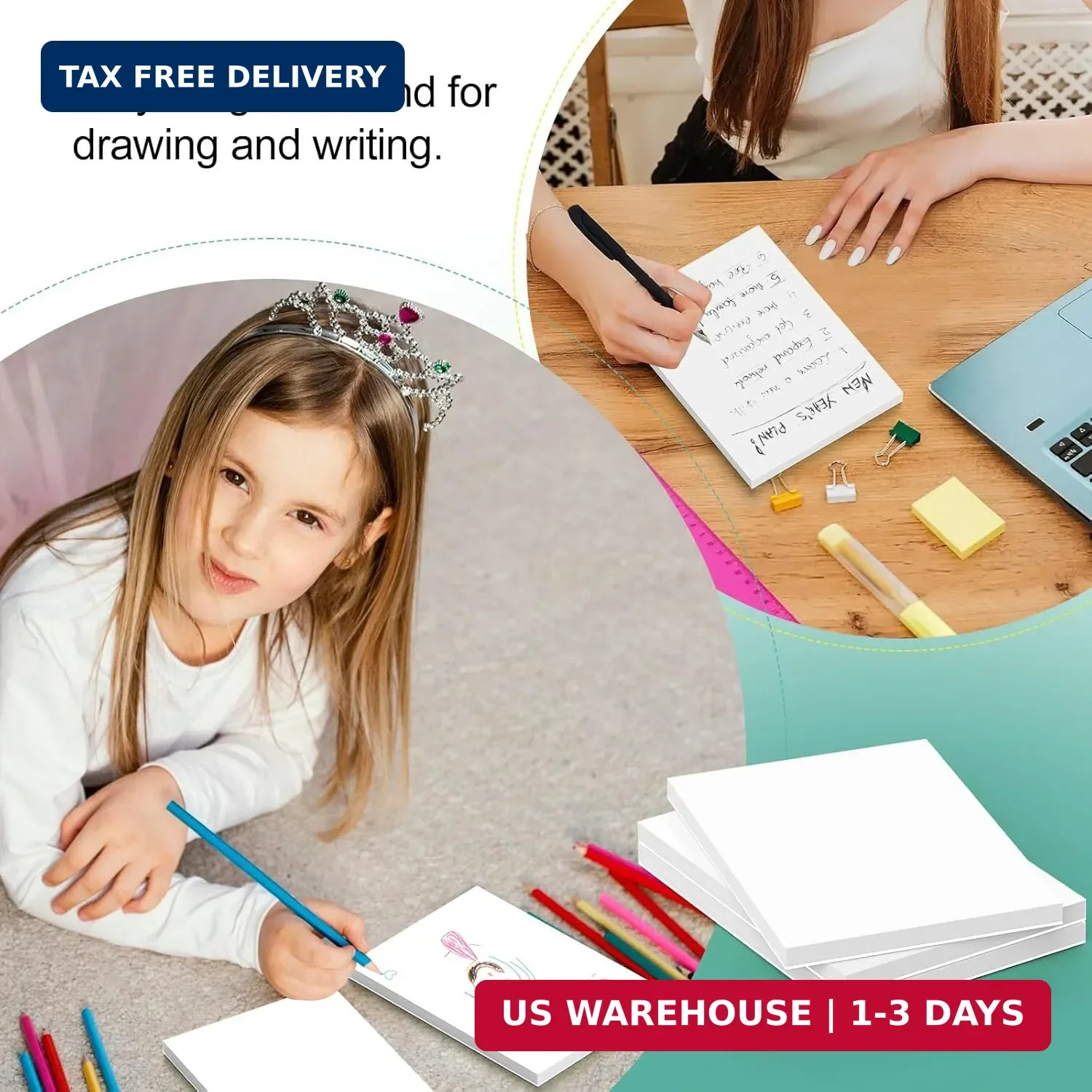 Note Pads – Memo Pads – Blank Scratch Pads – Small Notepad Writing Pads for Taki