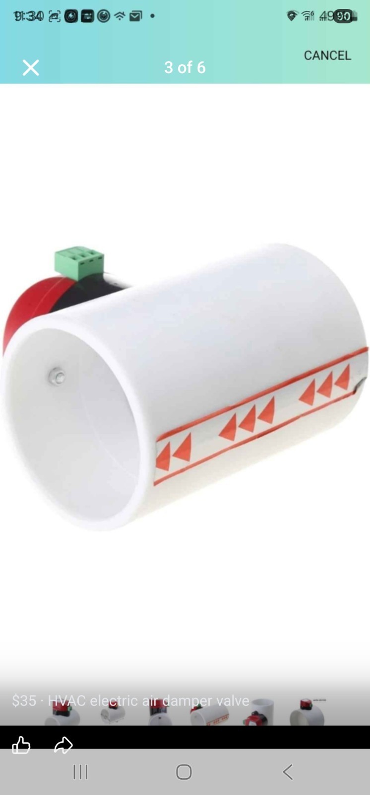 12V PVC Motorized Air Valve HVAC Electric Damper Duct Shut Damper 0.2㎡/2.15ft