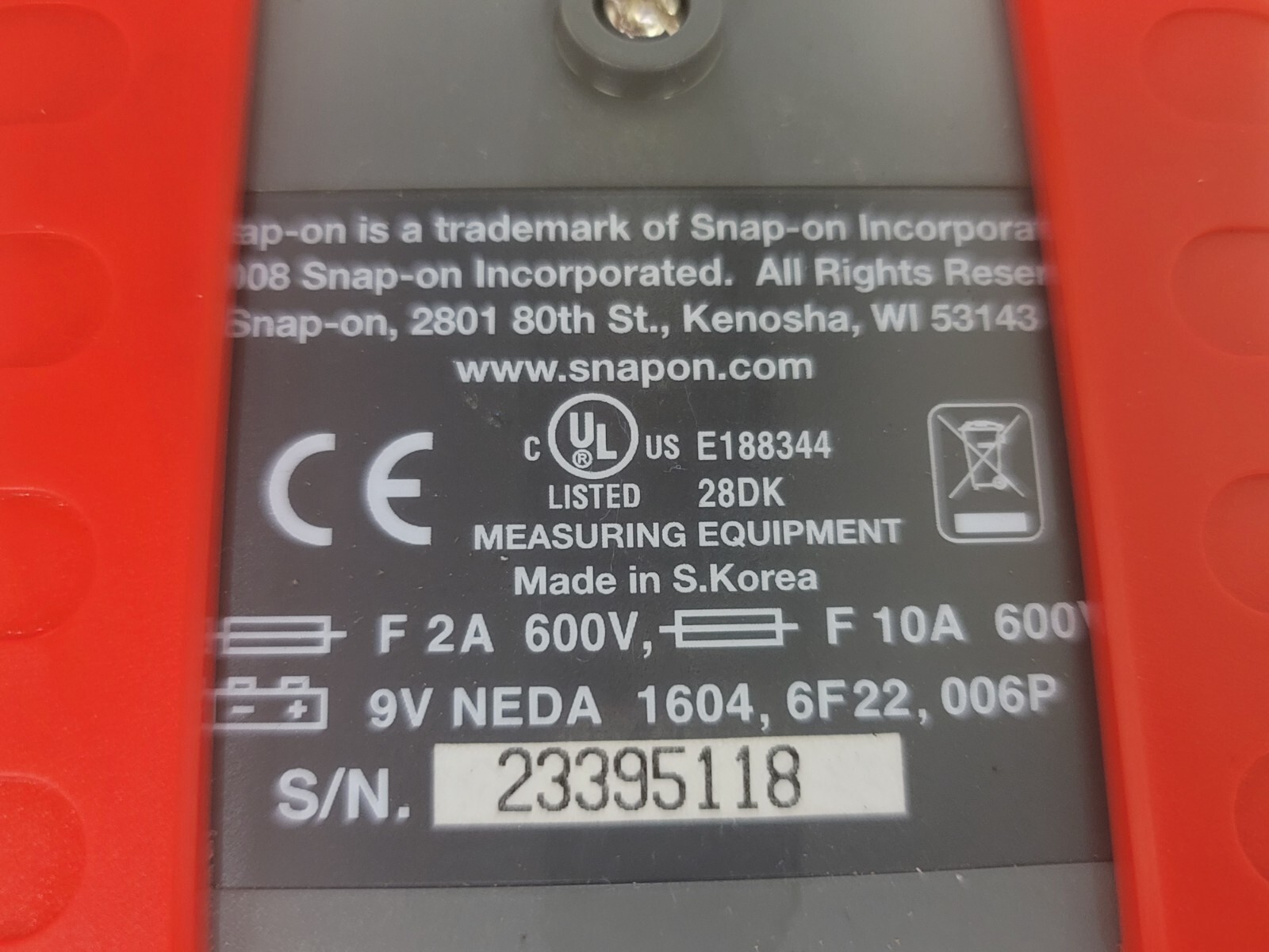Snap-On EEDM503D Manual Ranging Digital Multimeter parts or repair T5