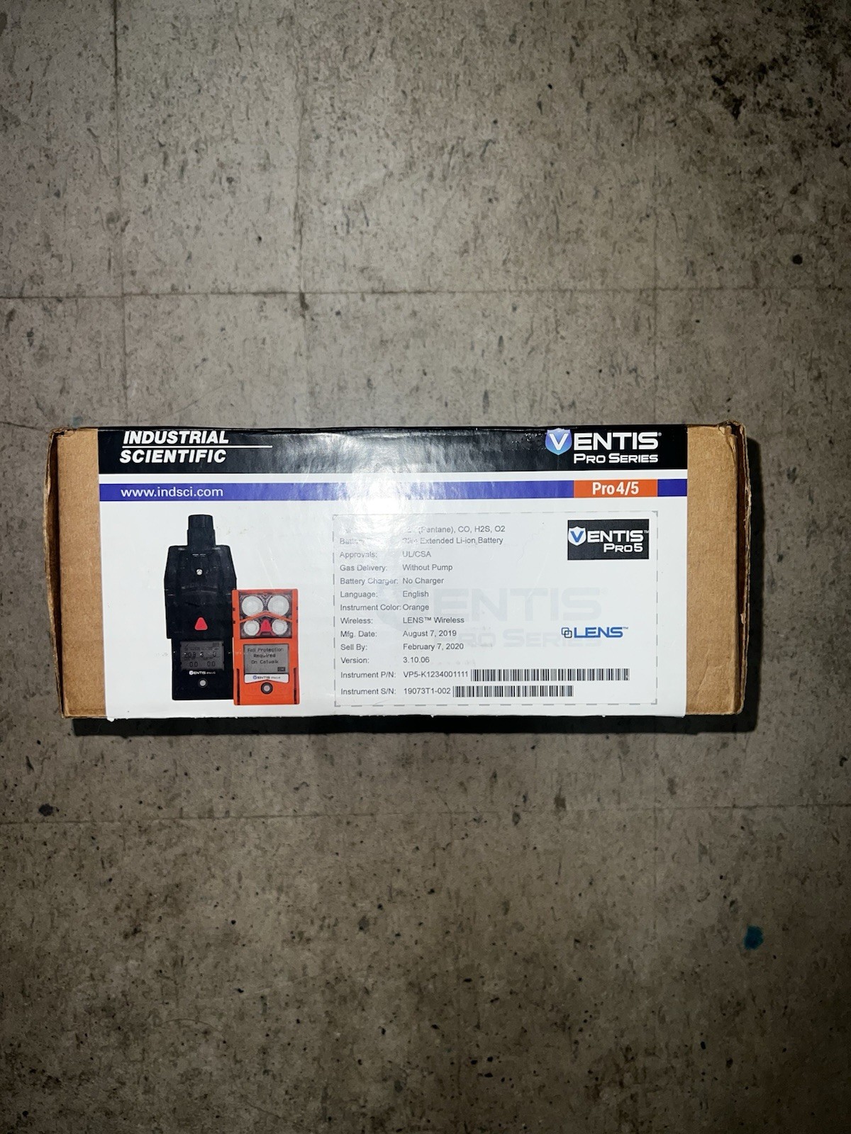 INDUSTRIAL SCIENTIFIC VP5-KJ4Y4101101 Ventis Pro5 Multi-Gas Detector, IP68,