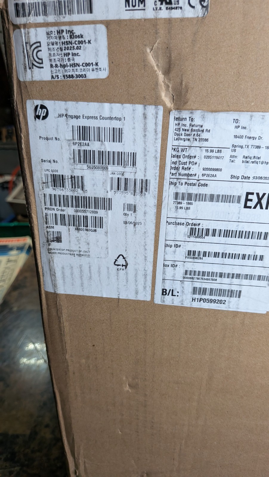 HP Engage Express Countertop 1 point-of-sale (POS) terminal stand ONLY #6P2E2AA