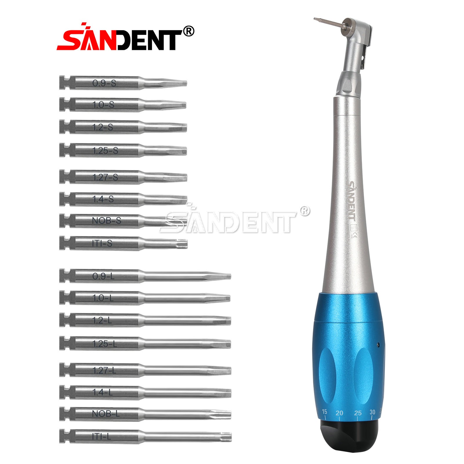 Dental Universal Implant Kit Torque Wrench Contra Angle Handpiece& 16pcs Drivers