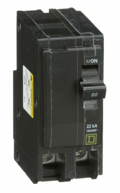 NEW Square D QO260VH 2 Pole 60 Amp 22K 120/240VAC Plug In Circuit Breaker New