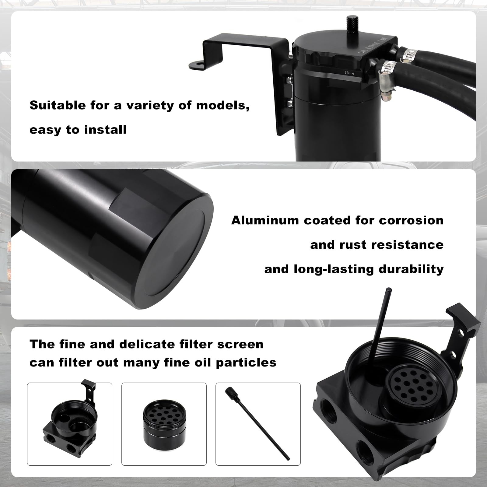 RULLINE Oil Catch Can Compatible with 2014-2018 Chevy Silverado 1500 Basic