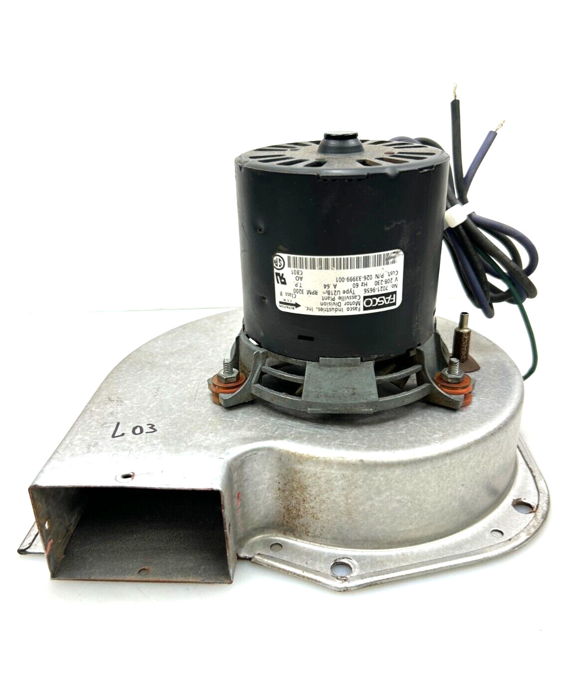 FASCO 7021-9656 Draft Inducer Blower Motor 026-33999-001 230 V used tested #L03