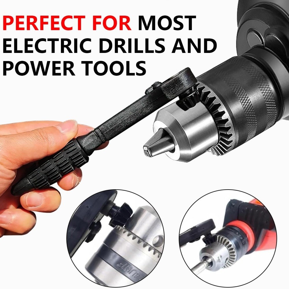 2-in-1 Ratchet Drill Chuck Key Wrench Universal Chuck Key Replacement for Drill
