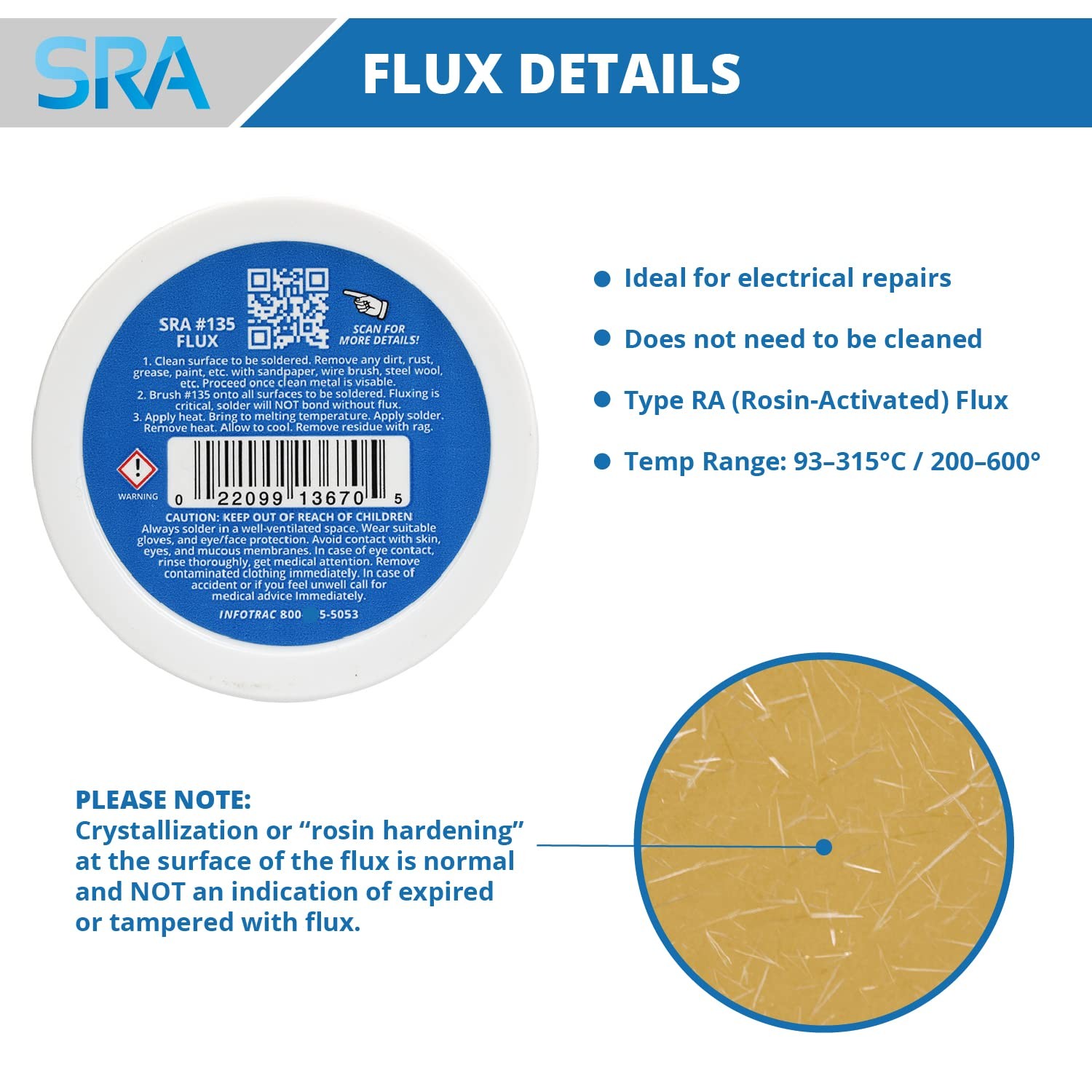 Sra Solder 135 Rosin Paste Soldering Flux For Electronics No Clean Flux Made For