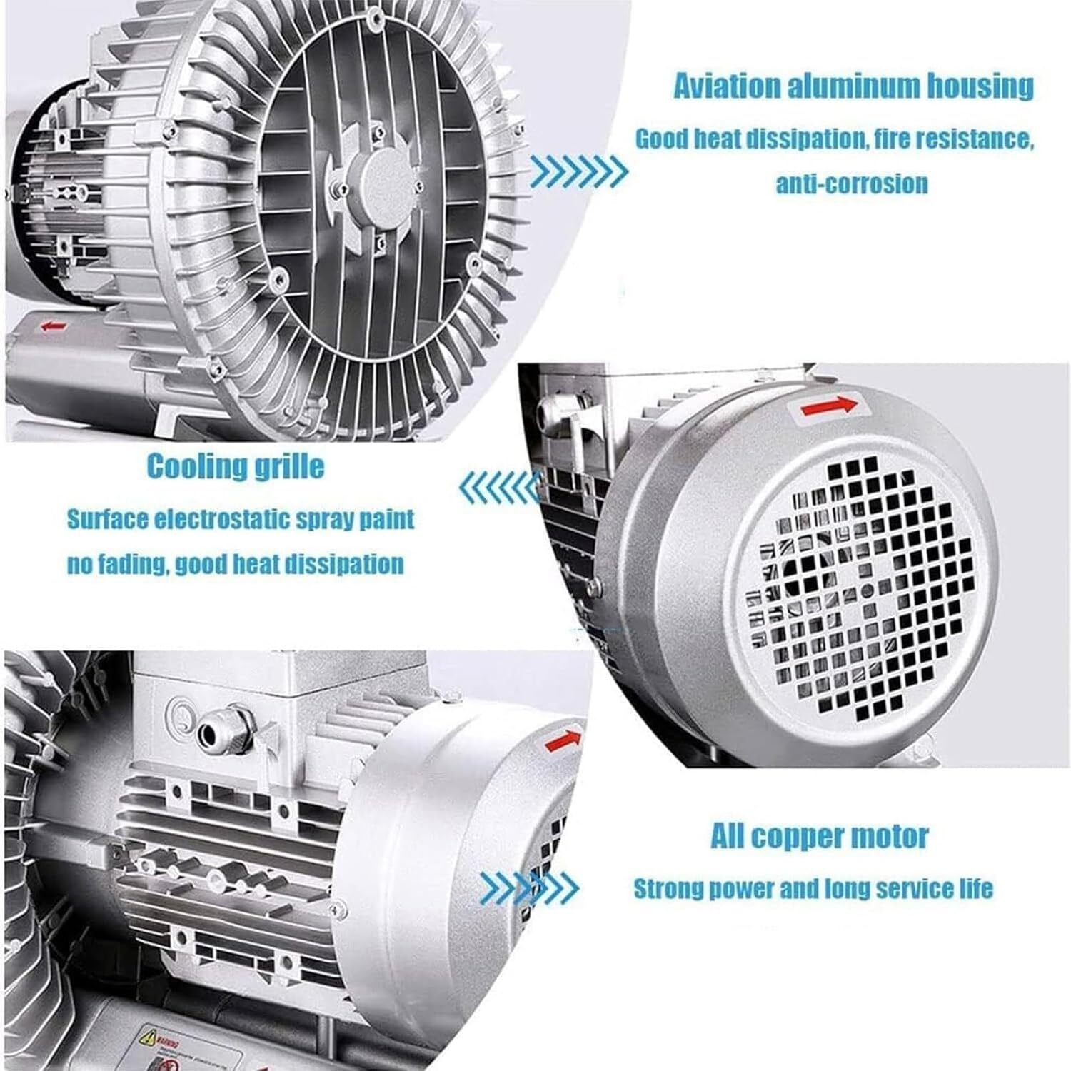 Vortex blower ring compressor for fish ponds 120W-1500W side channel compressor