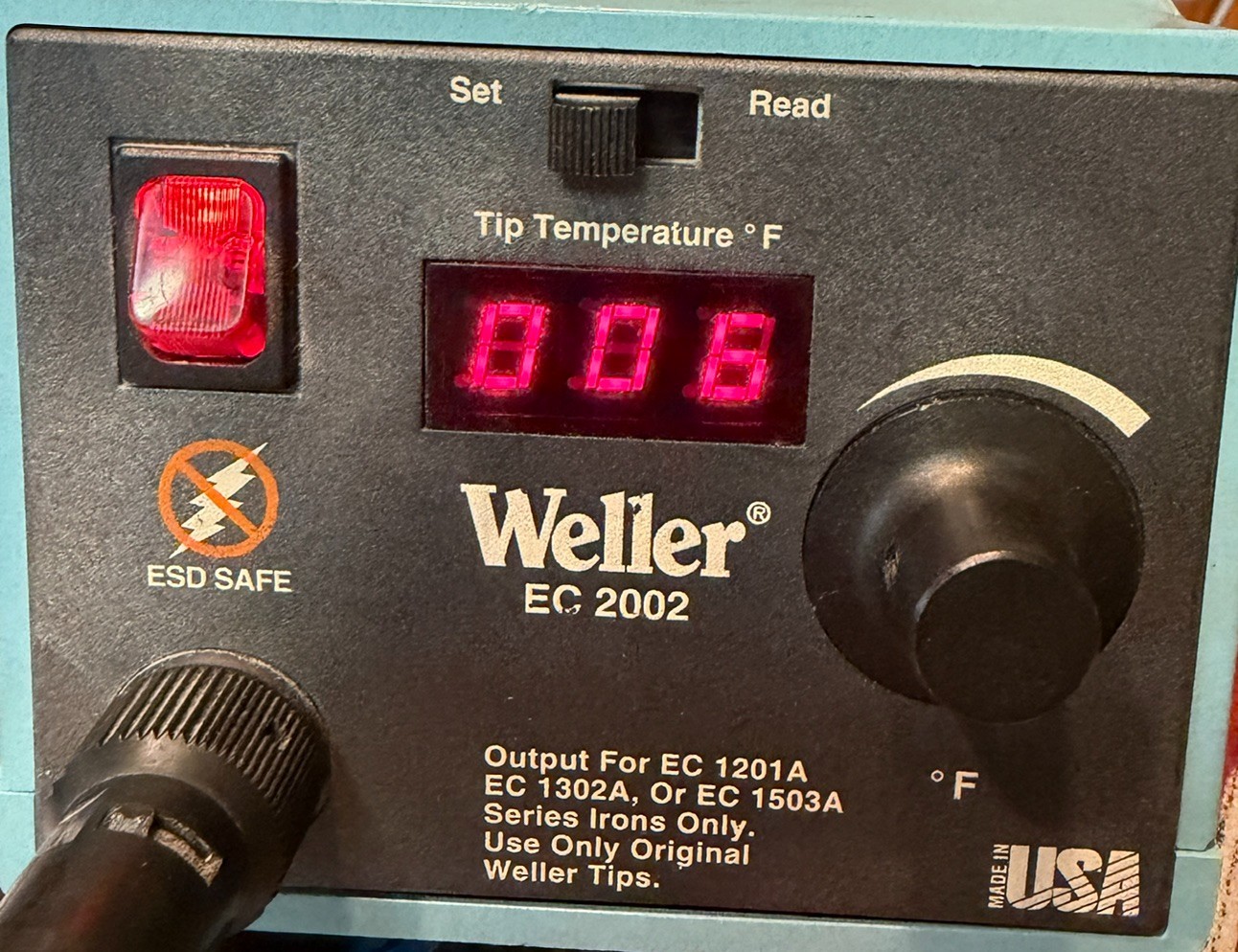 Weller EC2002 Soldering Station with EC1302A Soldering Iron AS-IS read descrip