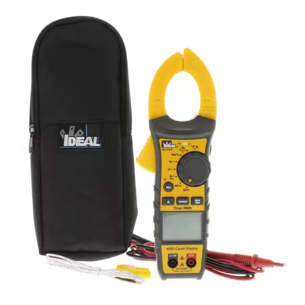 IDEAL 400Amp 600V AC/DC Digital TRMS Clamp Meter with NCV and Temp Audible Alert