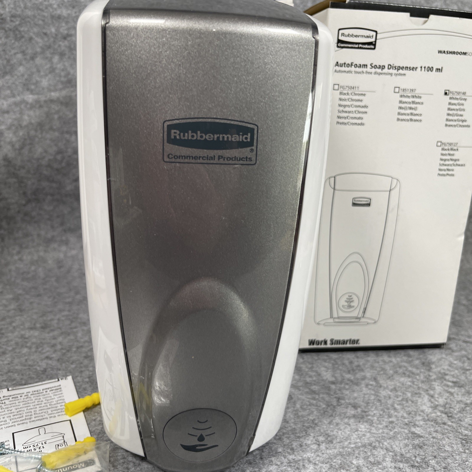 Rubbermaid AutoFoam Dispenser FG750140 White/Grey Color New Lot Of 2