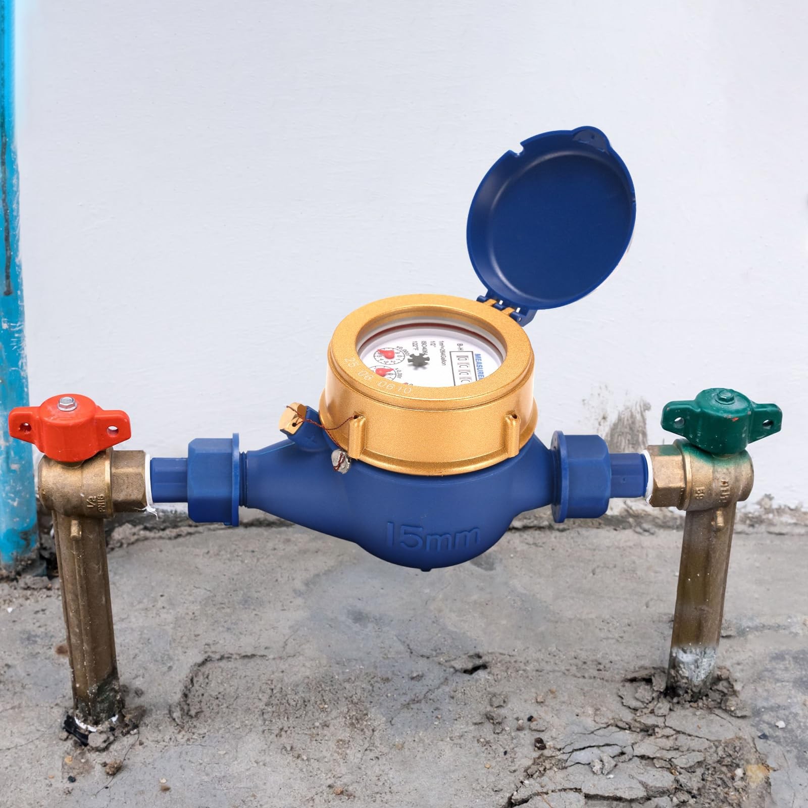 Water Meter 1/2 Inch Multi-Jet 15mm Flow Cubic Meter Reading Home Garden