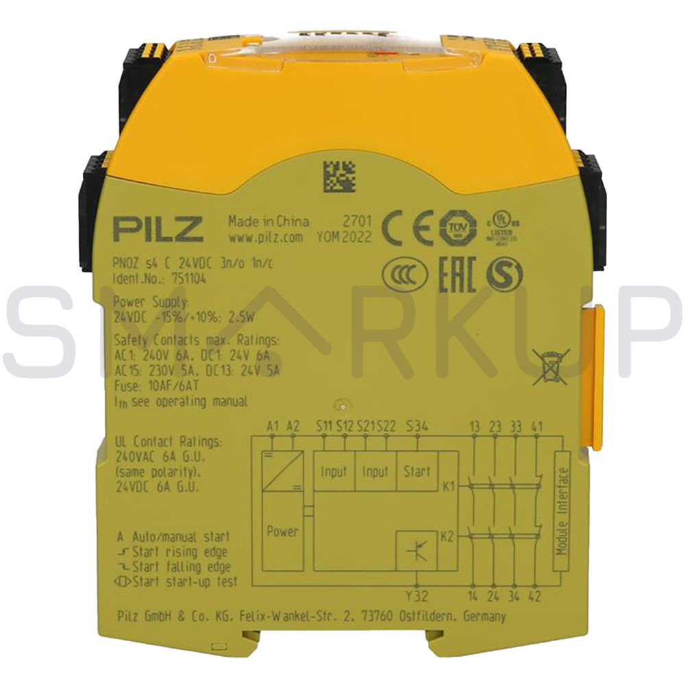 New In Box PILZ 751104 PNOZ S4 C Safety Relay 24VDC