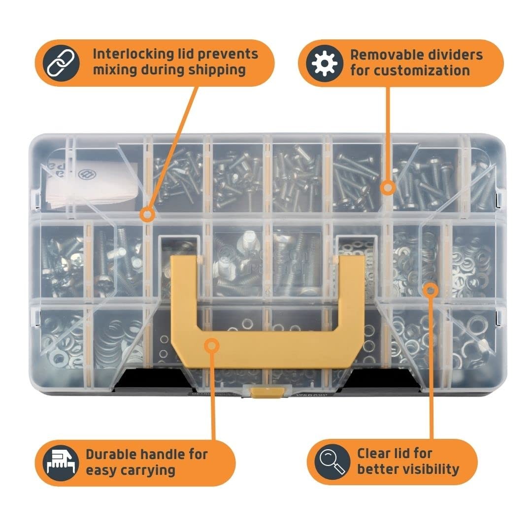 Jackson Palmer 2251PCS Hardware Kit – Bolts, Nuts & Screws Assortment Set Black