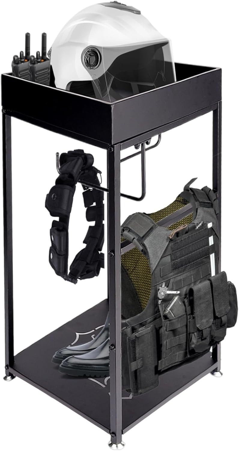 220Lb Police Gear Rack Stand 3 Hooks Police Vest Hanger & Plate Carrier for Gift