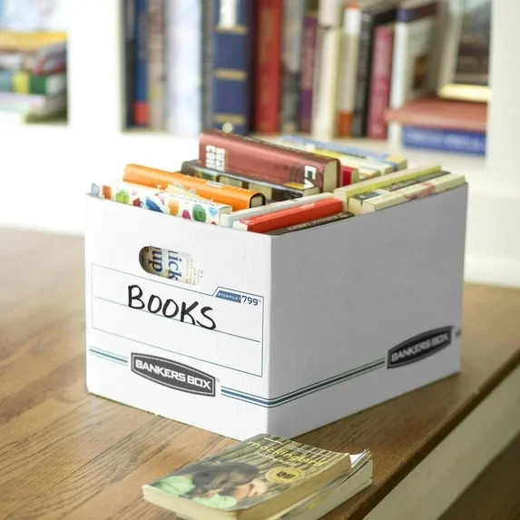 Bankers Box Basic Duty Letter/Legal File Storage Box with Lids, 10 Pack, White C
