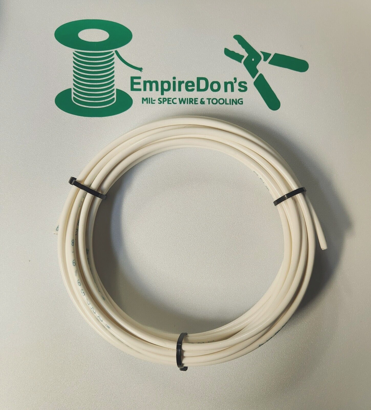 Teflon 8 AWG White Mil-Spec Wire (PTFE) Stranded Silver-Plated Copper 9 ft. 8 in