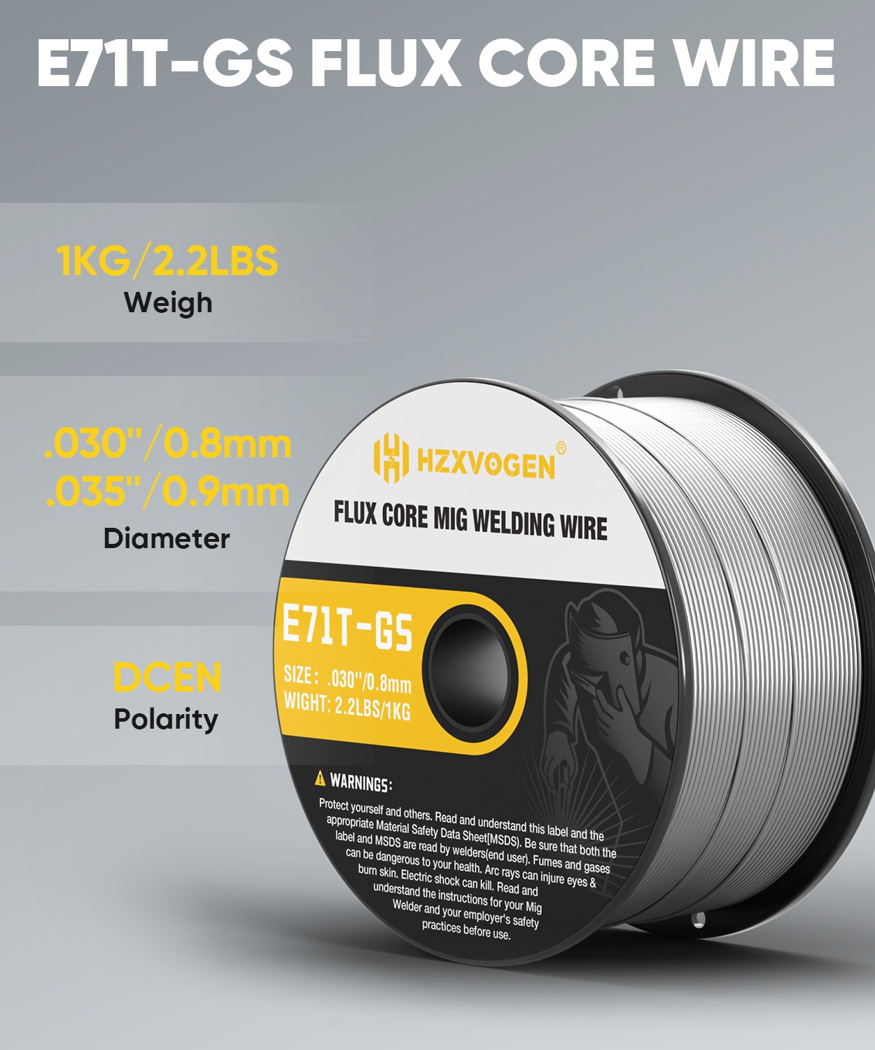 Carbon Stainless Steel Flux Core Welding Wire For Gasless MIG Welder 0.03” 2lbs