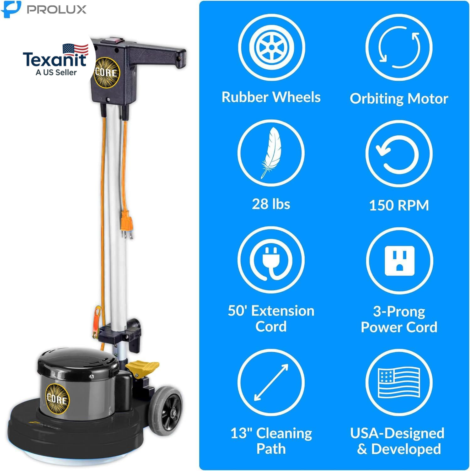 PLC13 13″ Heavy Duty Single Pad Commercial Polisher Floor Buffer Machine Scrubbe