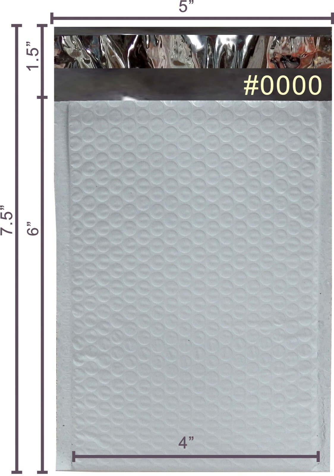 PolycyberUSA 500 pcs #0000 Poly Bubble Envelopes Mailers (Inner 4×6)