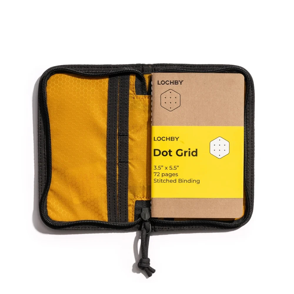LOCHBY Pocket Journal Bumblebee Notebook Cover | Water Resistant Waxed Canvas