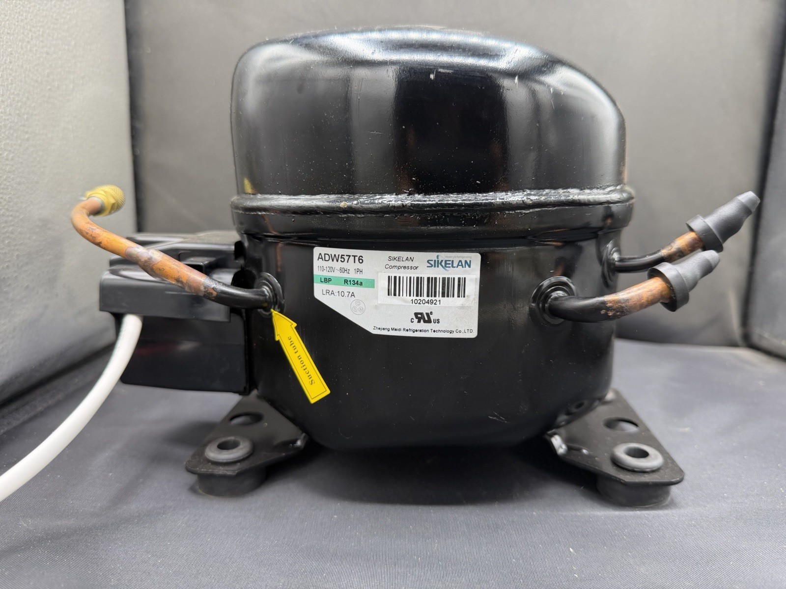 SIKELAN ADW57T6 REFRIGERATION COMPRESSOR 1/4 HP 546BTU 110-120V R134A 50-60HZ