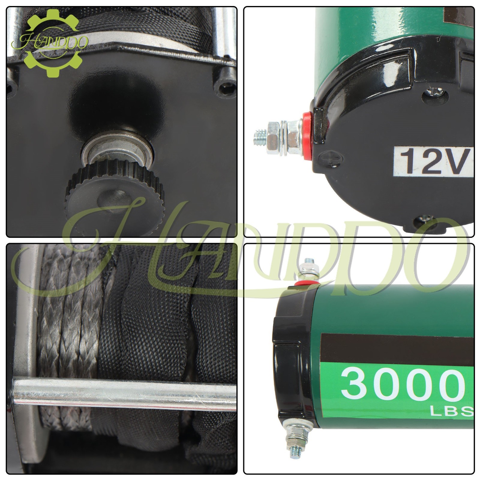 3000lbs Electric Winch 32ft Synthetic Rope 12VDC/1.3HP Wireless & Wired Remote