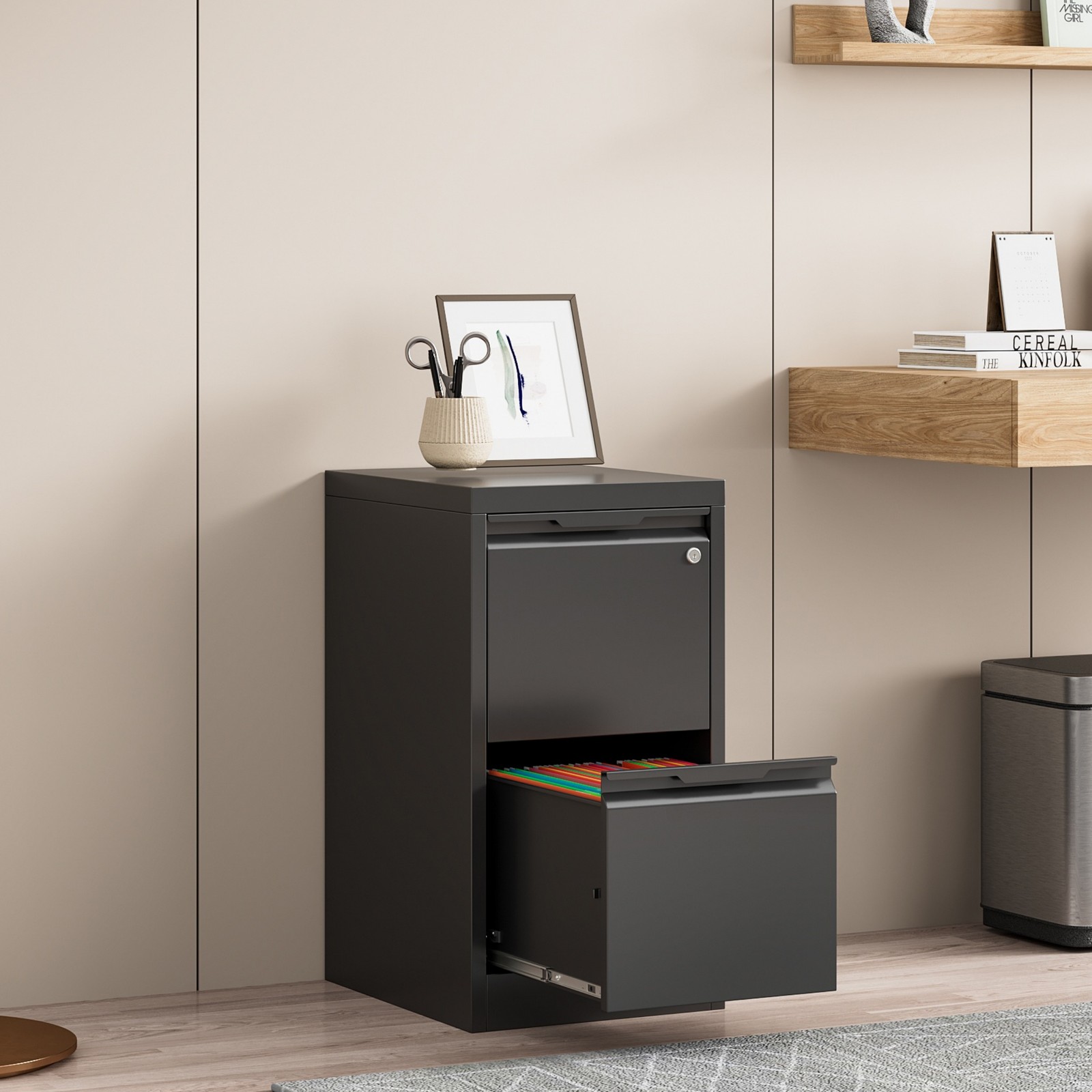NEW Metal Vertical File Storage Cabinet with Lock 2 Drawer Office Filing Cabinet