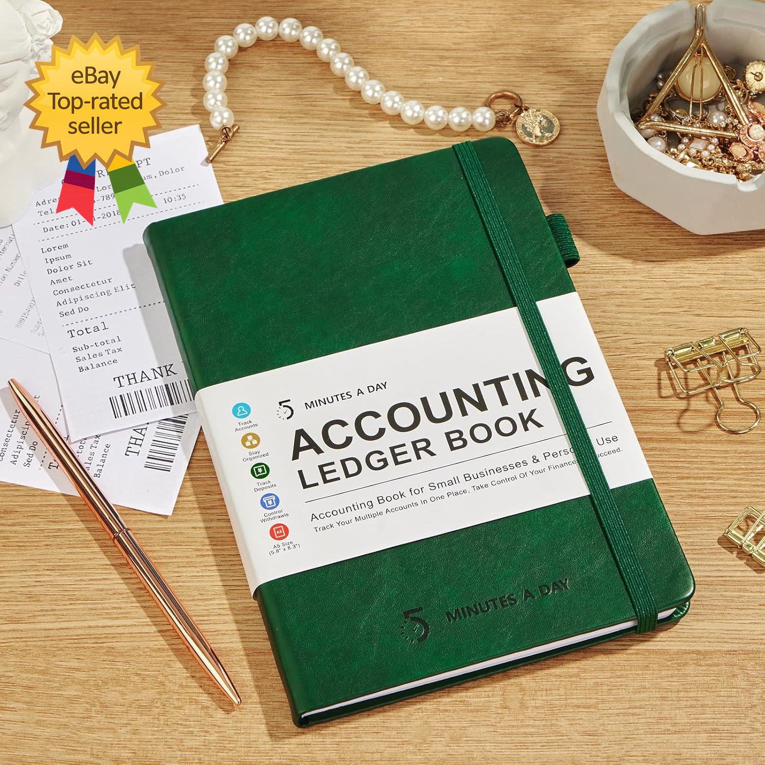 Accounting Ledger Book Business Expense Tracker Notebook Personal Finance Check