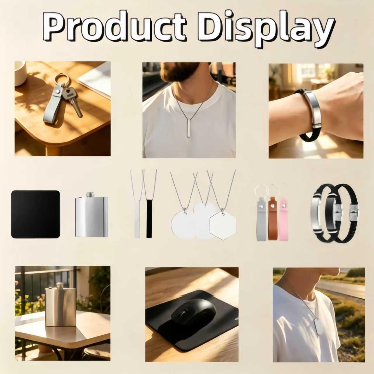 136 PCS Laser Engraving Material Kit – 22 Types Wood, Acrylic, Metal, Leather Bl