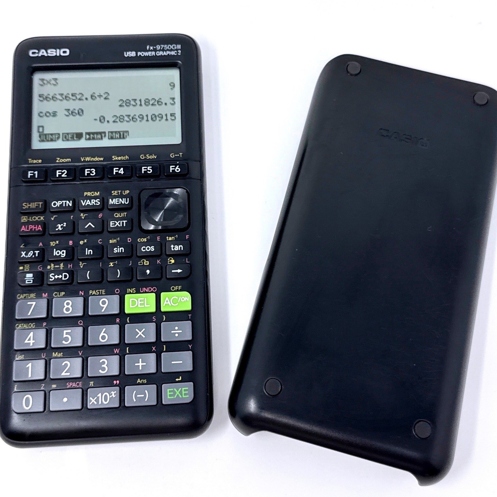 Casio fx-9750GIII Graphing Calculator Black USB Power Graphic 3 with Cover