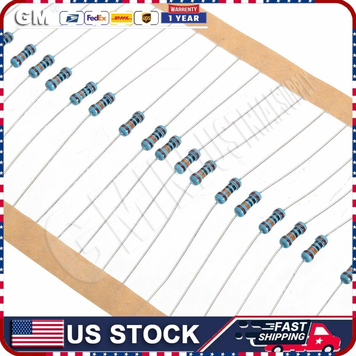 600pcs 30 Values 1/4W Metal Film Resistors Resistance Assortment Kit Set 1% USA