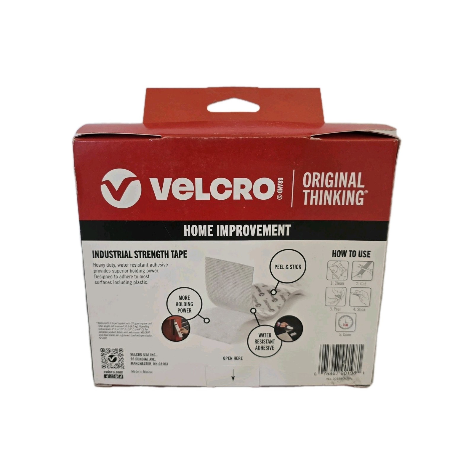 Velcro Industrial Strength Tape White 15ft x 2in Roll New