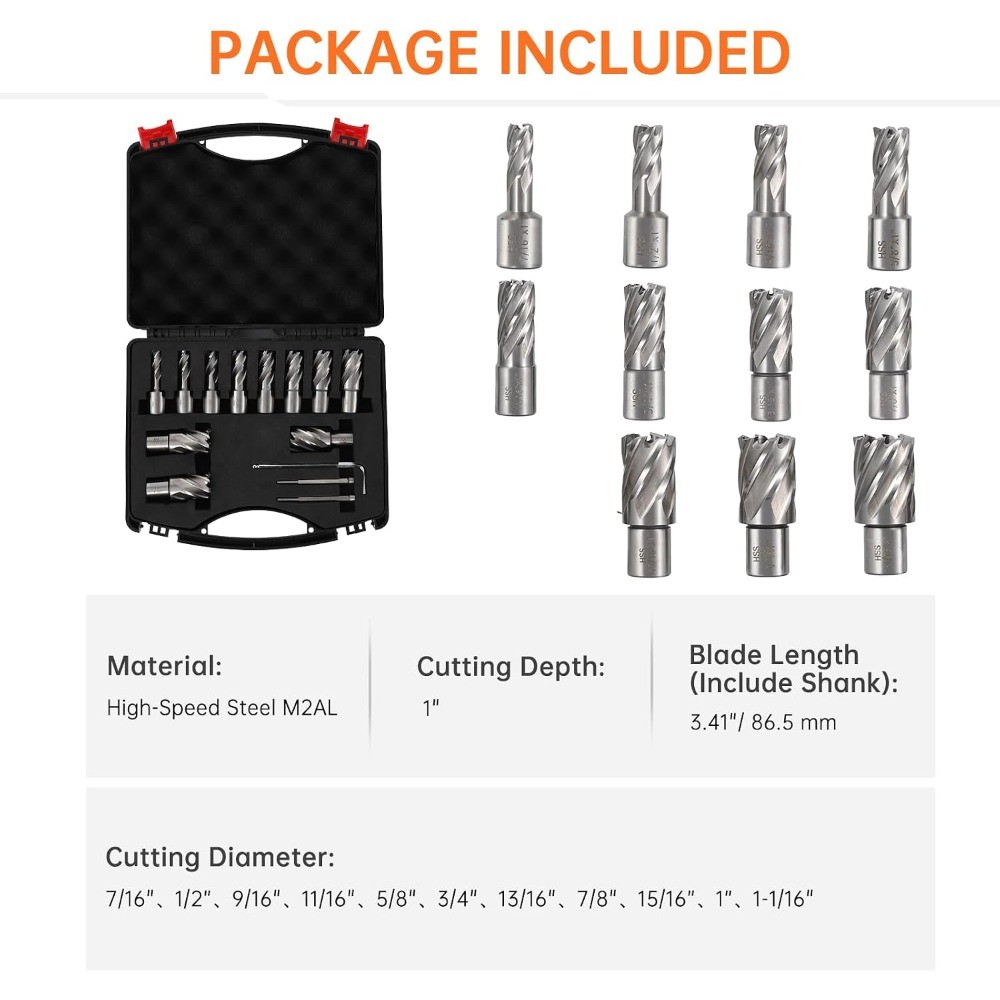 13HSS Bits Magnetic Drill 1450W 2922LBF/13000N 7/16″–1-1/16″ Diameter 820RPM