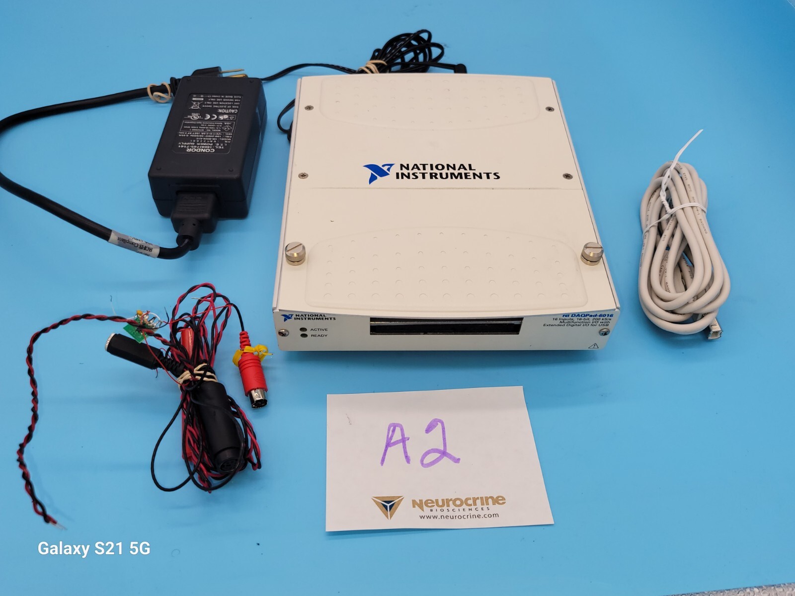 National Instruments NI DAQPad-6016+ ADAPTER-USB CABLE + 2 RED/ BLACK CABLES