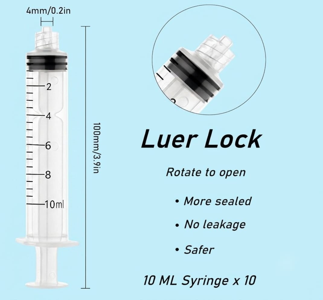 10ml Glue Applicator Syringe with 14G/16G/18G Blunt Tips – For Ink, Epoxy, Craft