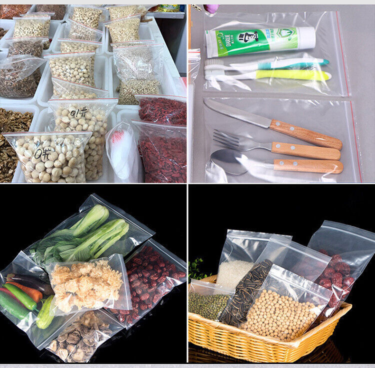 Clear Reclosable Seal Bag Plastic Poly Zipper Bags Zipper W/Hang Hole 2Mil