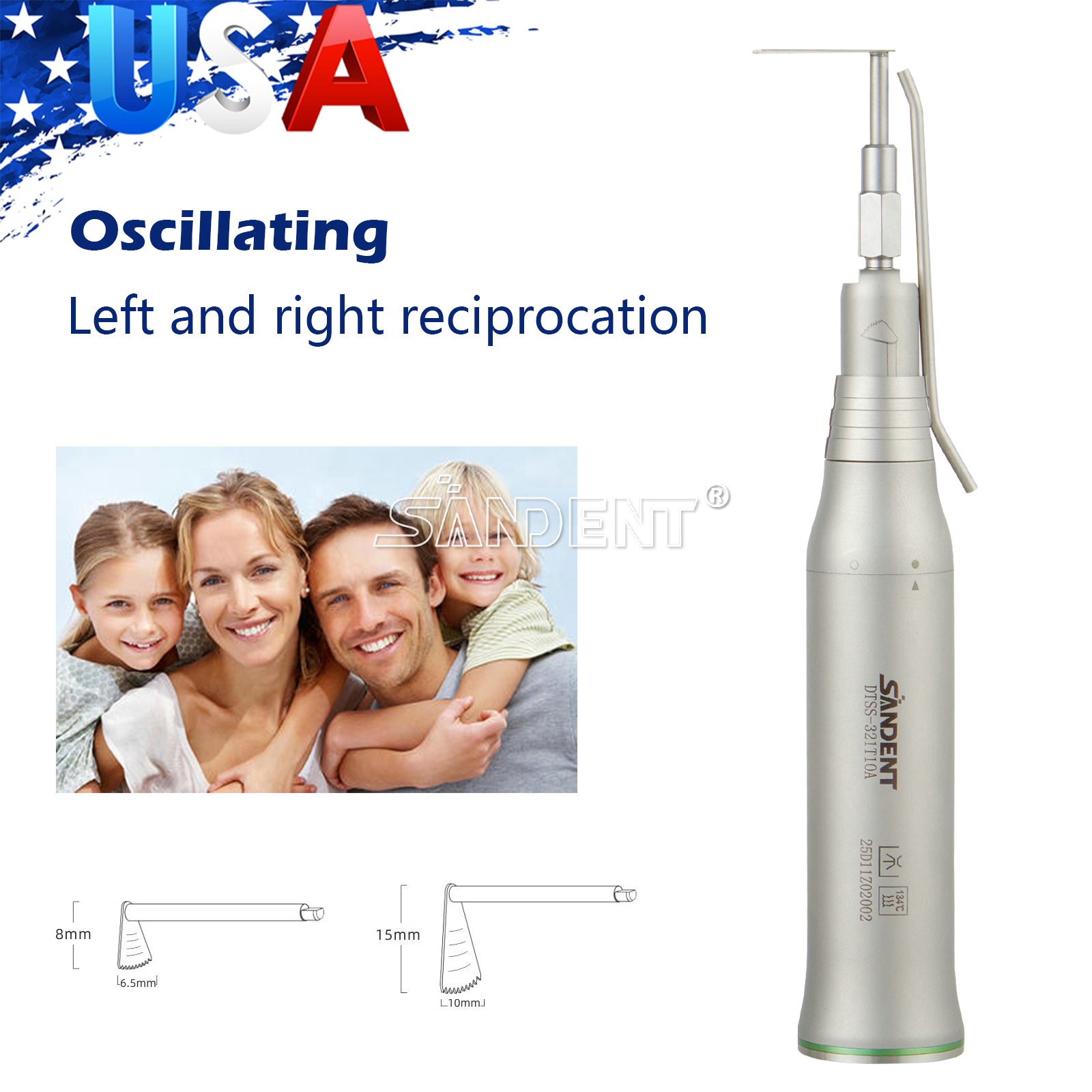 3.4:1 Dental Micro Saw Surgical Handpiece Reciprocating Bone External spray