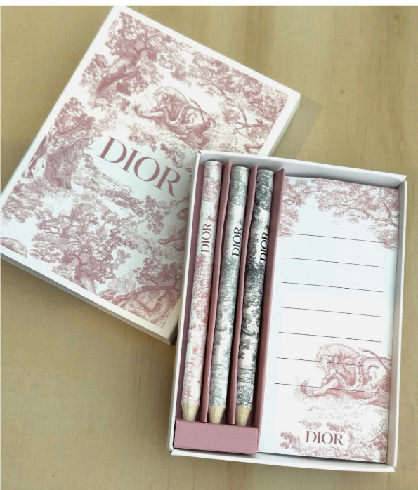 Christian Dior Novelty Memo Notepad and Pencil Set PINK SEALED BOX