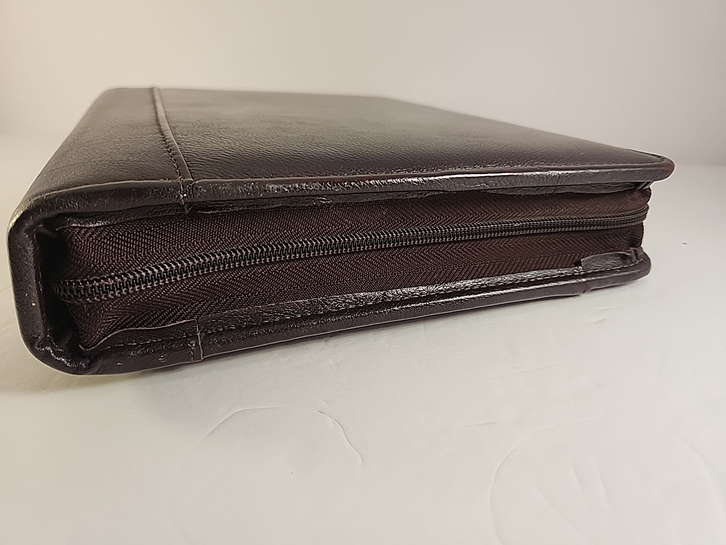 VTG Franklin Covey Genuine Cowhide Leather 7-Ring Planner Made In USA 9×11 Brown