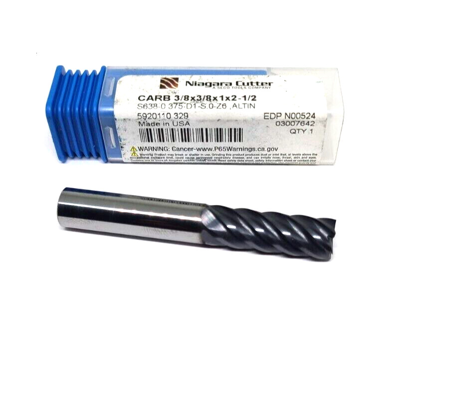 Seco Niagara Cutter 3/8″ ALTiN 6 FL Carbide End Mill N00524