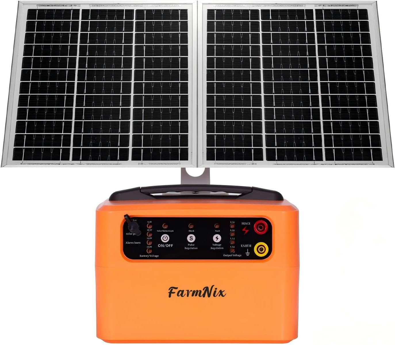 24 Hour Solar Electric Fence Charger, 30 Miles Solar Fence Energizer, 6-12KV Adj