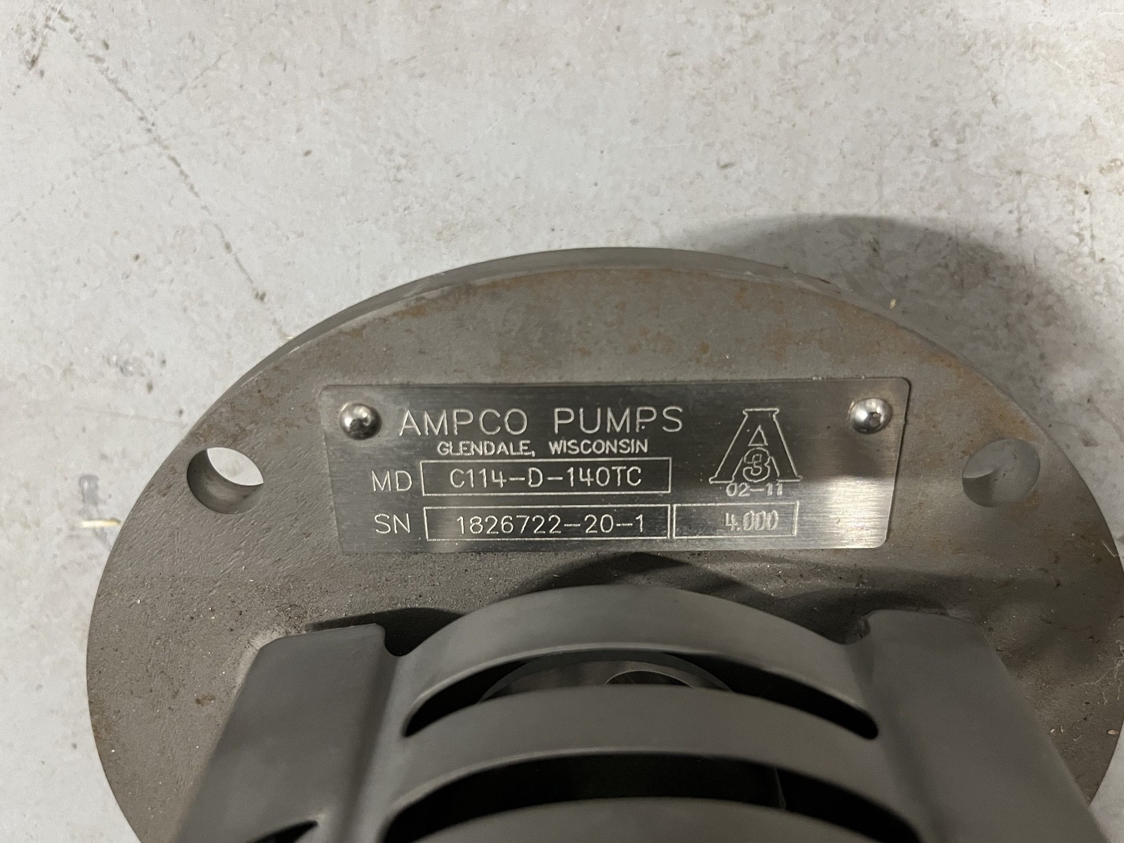 Ampco Pumps C114-D-140TC Sanitary PUMP ONLY no motor C114 series