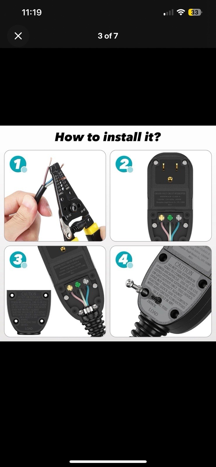 GFCI Replacement Plug Assembly Auto Reset 15 Amp 3 Prongs, 5 Years Warranty, Gro