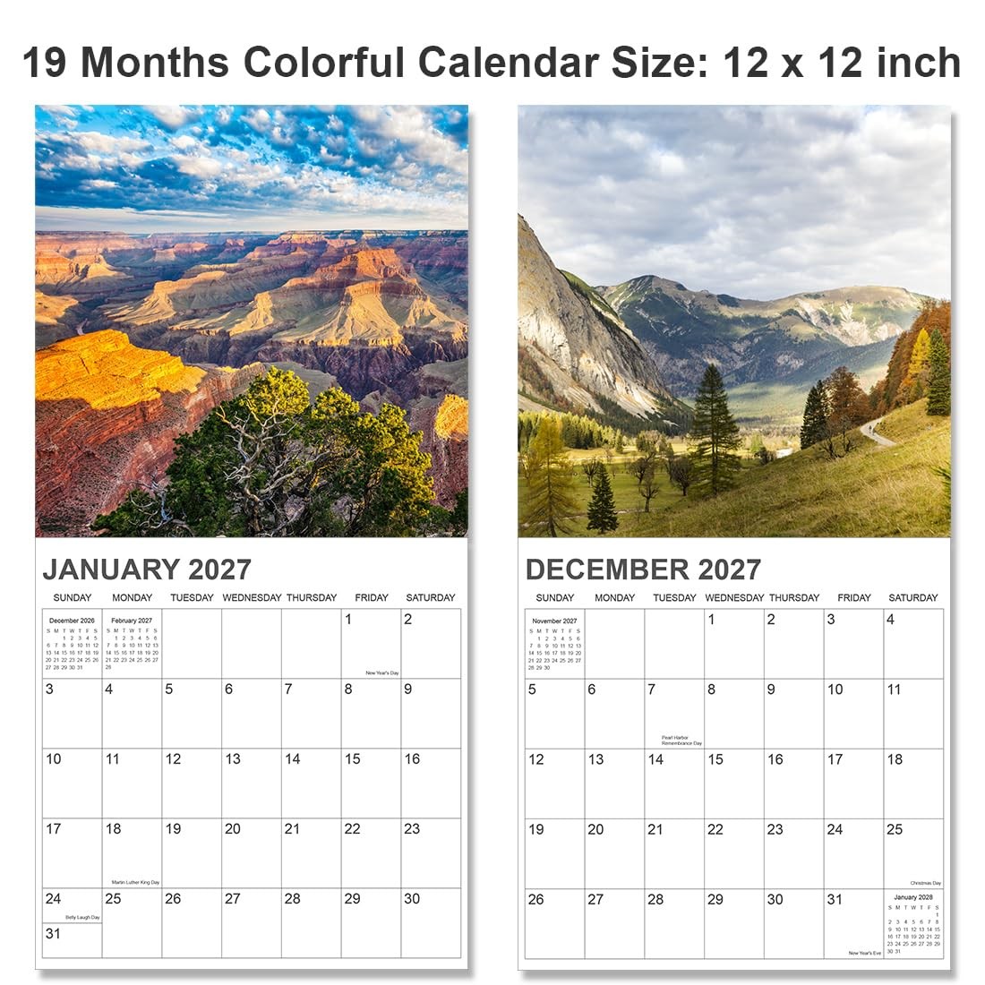 2026-2027 Calendar for Wall, 12″ x 12″, A-National Parks