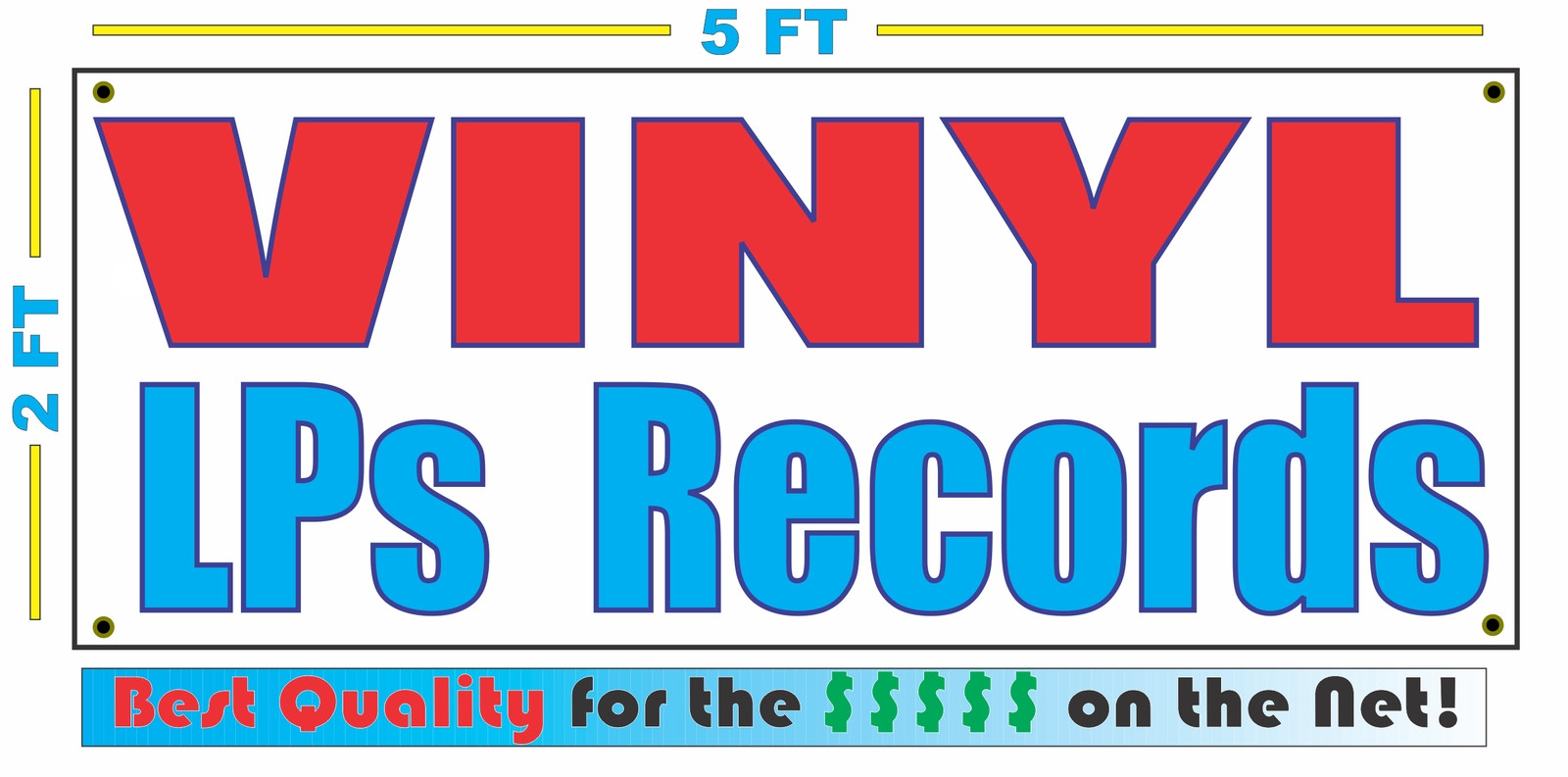 VINYL LPs RECORDS Banner Sign NEW albums Resale Music or Pawn Shop