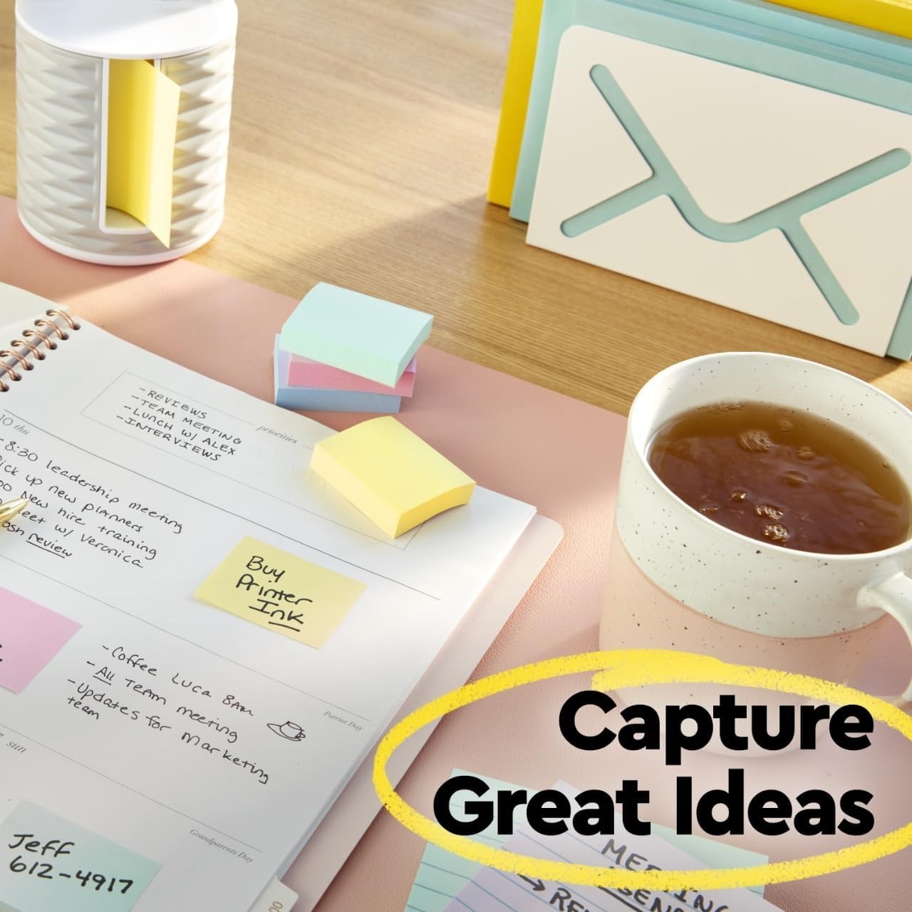 Post-it Notes, 1/3/8 x 1 7/8 in, 24 Sticky Notes Pads, 100 Sheets per Pad, Canar